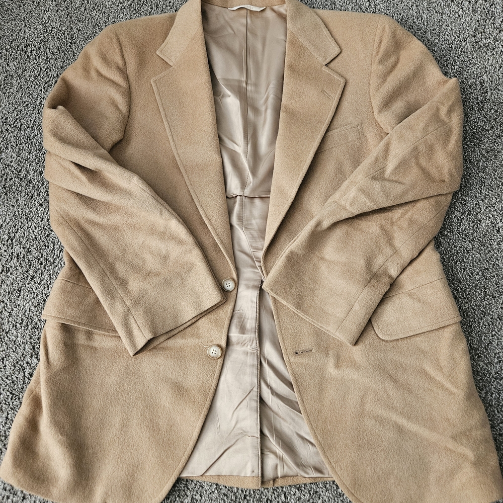 Frank Mondelli Camel Hair Blazer Mens Custom Tailored 100% Camel Hair